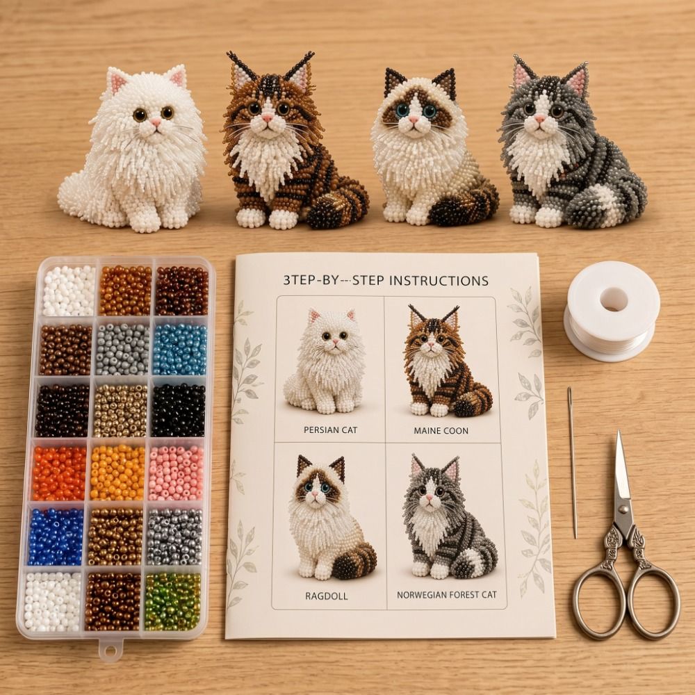 ชุดงานฝีมือปักลูกปัดรูปสัตว์ D - Embroidery Kit Set บทวิจารณ์และราคา