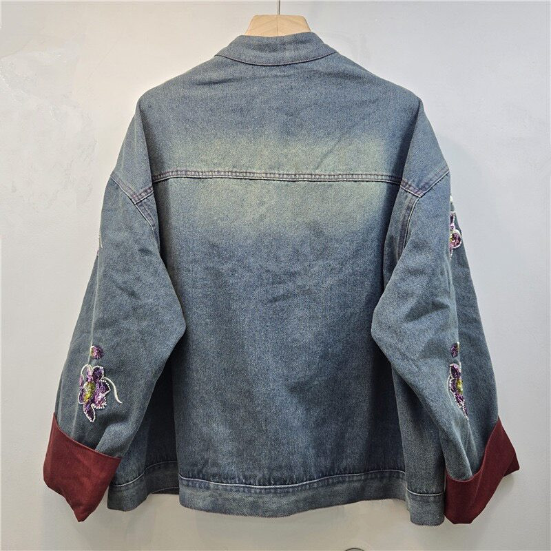 เสื้อแจ็คเก็ตยีนส์ปักลายดอกไม้ - Embroidery Jacket Jeans บทวิจารณ์และราคา
