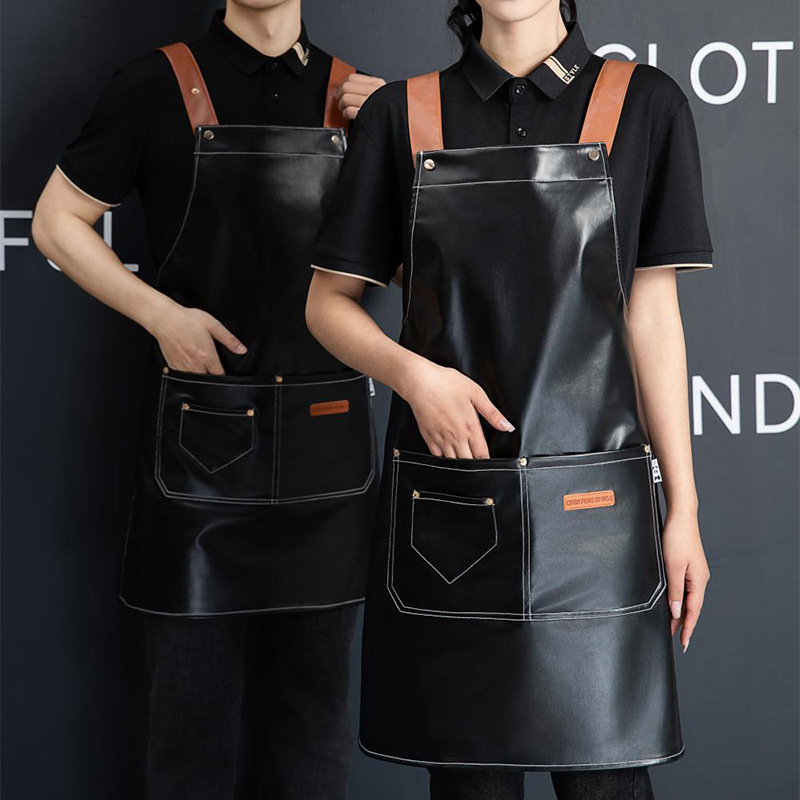ซื้อผ้ากันเปื้อนหนัง Pu นุ่มจํ - Embroidery Kitchen บทวิจารณ์และราคา
