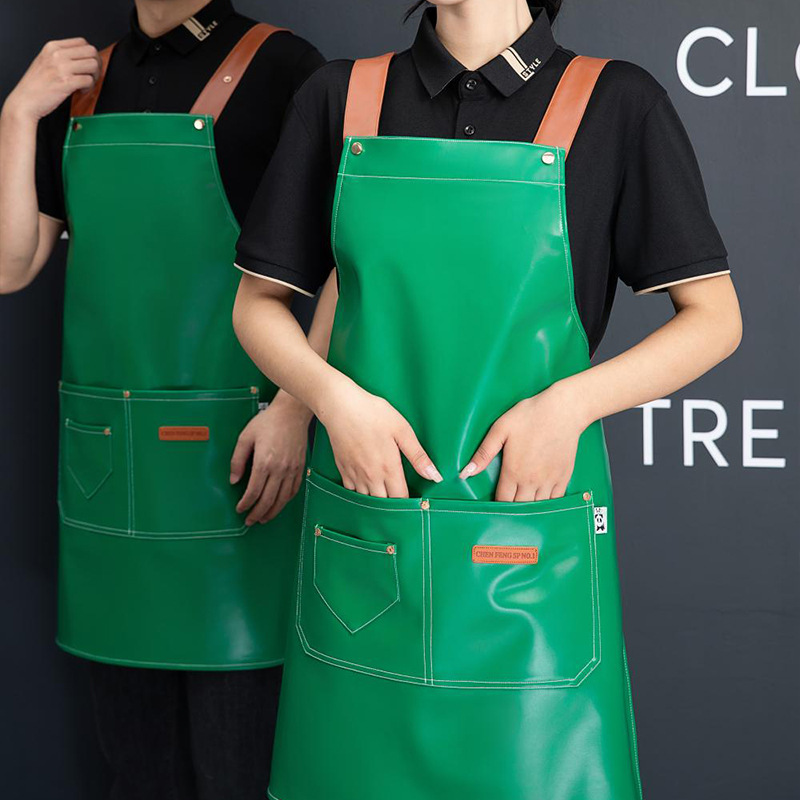 ซื้อผ้ากันเปื้อนหนัง Pu นุ่มจํ - Embroidery Kitchen บทวิจารณ์และราคา