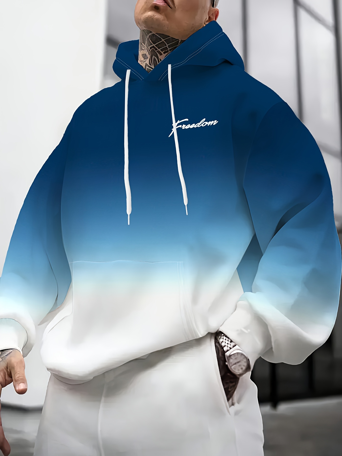 เสื้อฮู้ดดี้ผู้ชายสองสีแบบไล่เ - Embroidery Font Free บทวิจารณ์และราคา