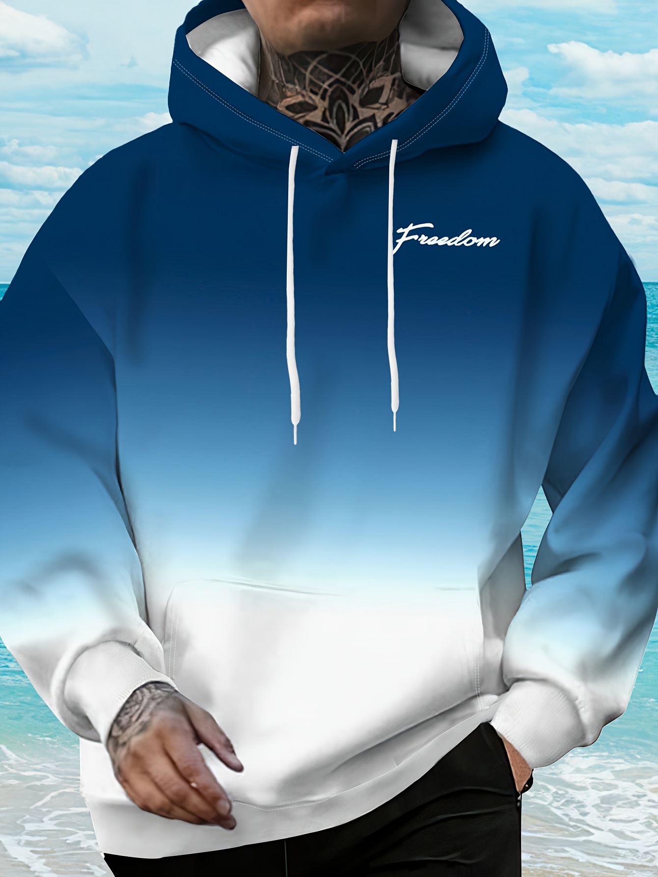 เสื้อฮู้ดดี้ผู้ชายสองสีแบบไล่เ - Embroidery Font Free บทวิจารณ์และราคา