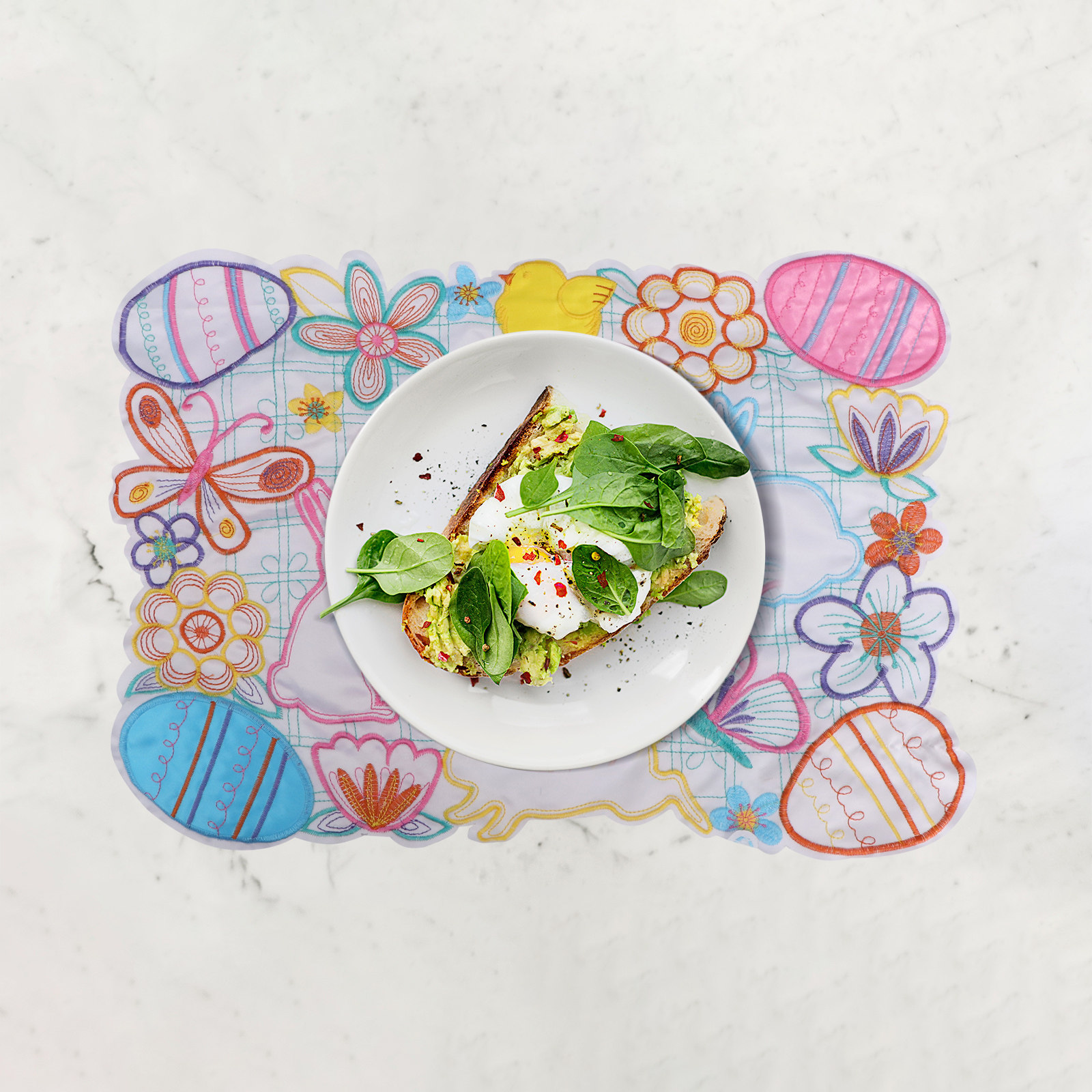 แผ่นรองจานรูปไข่อีสเตอร์ลายกระ - Embroidery Kitchen บทวิจารณ์และราคา