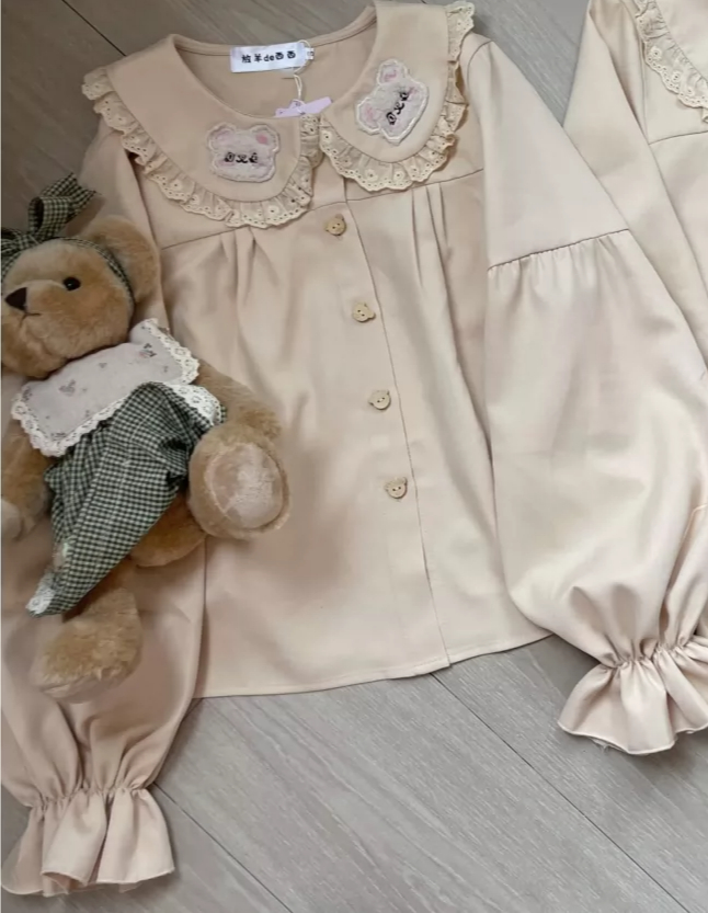 เสื้อโลลิต้า ปักลายหมีน่ารัก ป - Embroidery Cream บทวิจารณ์และราคา