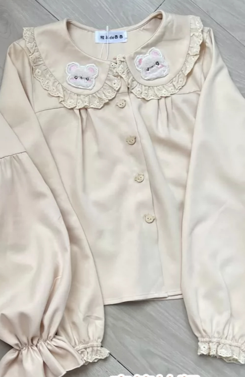 เสื้อโลลิต้า ปักลายหมีน่ารัก ป - Embroidery Cream บทวิจารณ์และราคา