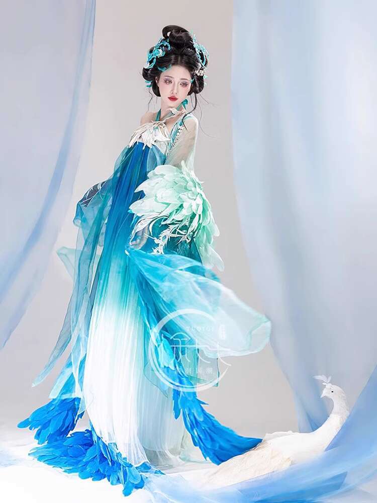 ใหม่นกยูง Hanfu สตรีแฟชั่นอุตส - Embroidery Skirt บทวิจารณ์และราคา
