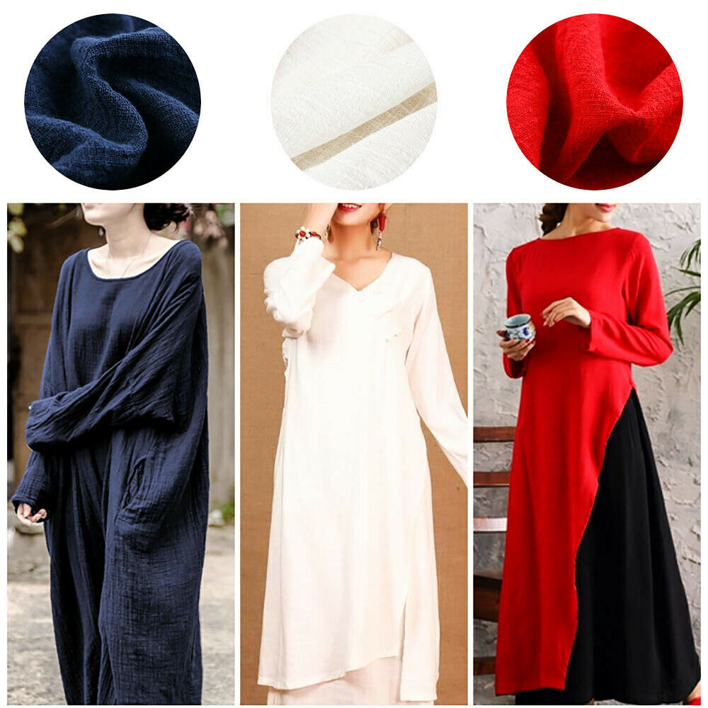 ผ้าลินินคอตตอนเครปเนื้อบางสีสั - Linen Fabric Natural บทวิจารณ์และราคา