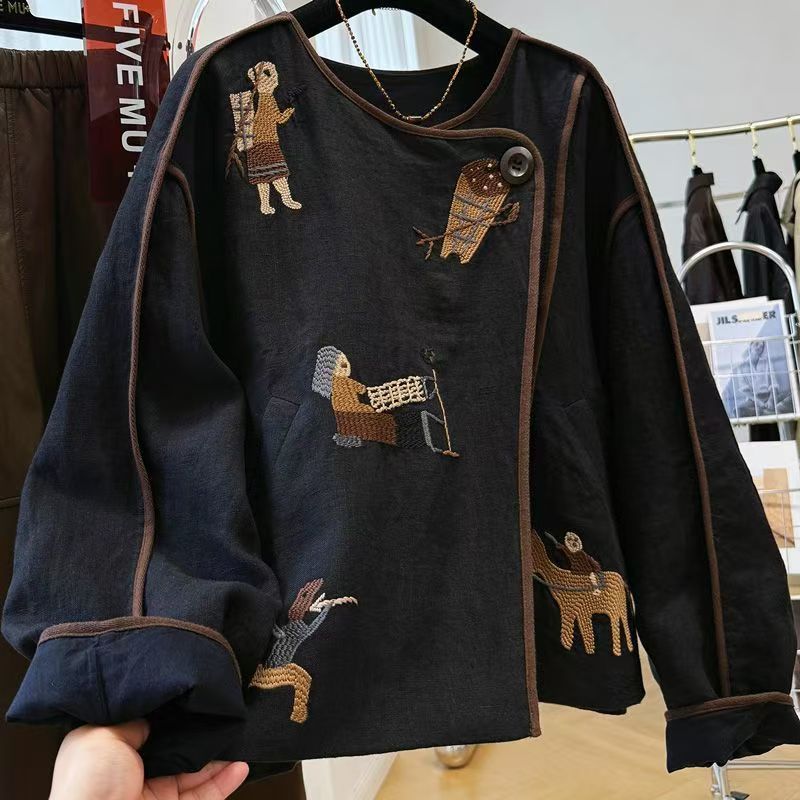 เสื้อแจ็คเก็ตปักลายหนา คอกลม แ - Embroidery Jacket บทวิจารณ์และราคา