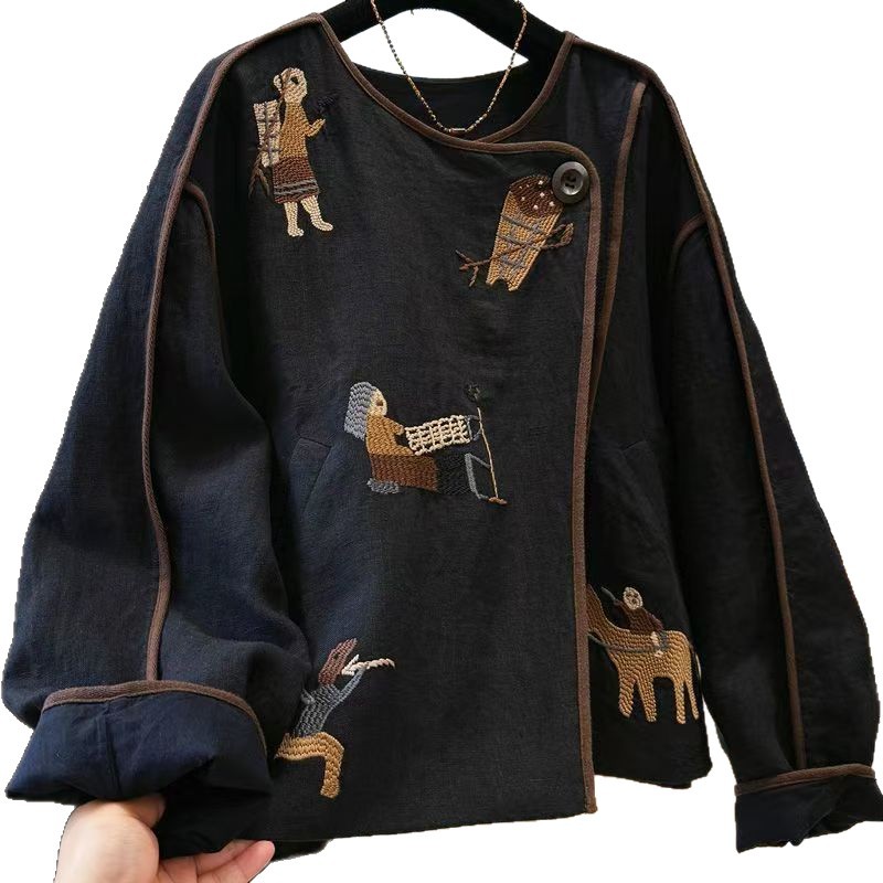 เสื้อแจ็คเก็ตปักลายหนา คอกลม แ - Embroidery Jacket บทวิจารณ์และราคา